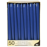 50X Donkerblauwe dinerkaarsen 25 cm