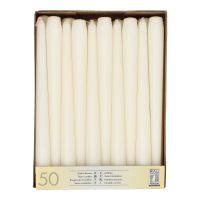 50X Witte dinerkaarsen 25 cm