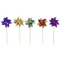 Cocktailprikkers molens   100x st   gekleurd   metallic   17 cm   hapjes   prikkers   windmolens