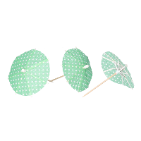 IJsparasols cocktailprikkers   10x stuks   groen   10 cm   decoratie prikkers   Feestelijk