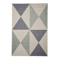 Floorita binnen/buitenvloerkleed Geo   blauw/aqua   135x190 cm   Leen Bakker