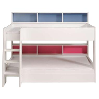 Stapelbed Leo   wit/blauw/roze   90x200 cm   Leen Bakker