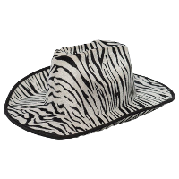 Carnaval verkleed Cowboy hoed Zebra   zwart/wit   volwassenen   Zebra print