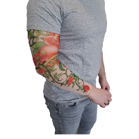 Carnaval verkleed mouwen   Tattoo sleeves rozen   2x   getatoeerde armen   volwassenen