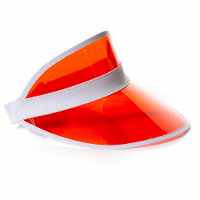 Jaren 80 transparante zonneklep   rood