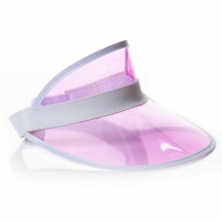 Jaren 80 transparante zonneklep   roze
