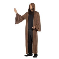 Middeleeuwse cape   bruin   one size   voor volwassenen   L180 cm
