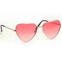 Toppers   Hippie Flower Power hartjes zonnebril roze   Sixties