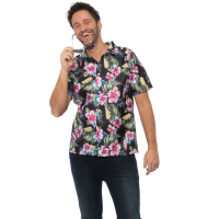 Toppers in concert   Tropical party Hawaii blouse heren   bloemen   roze   carnaval/themafeest
