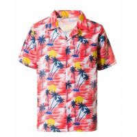 Toppers in concert   Tropical party Hawaii blouse heren   palmbomen   rood   carnaval/themafeest   Plus size