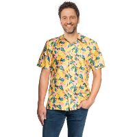 Tropical party Hawaii blouse heren   banaan   geel   carnaval/themafeest