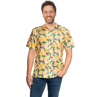 Tropical party Hawaii blouse heren   banaan   geel   carnaval/themafeest   plus size