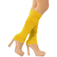 Verkleed beenwarmers   geel   one size   voor dames   Carnaval accessoires