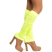 Verkleed beenwarmers   neon geel   one size   voor dames   Carnaval accessoires