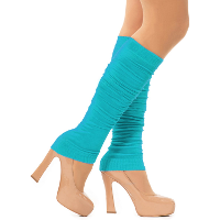 Verkleed beenwarmers   turquoise   one size   voor dames   Carnaval accessoires