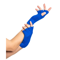 Verkleed handschoenen vingerloos   80's / 90's party   blauw   one size   volwassenen