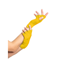 Verkleed handschoenen vingerloos   80's / 90's party   geel   one size   volwassenen
