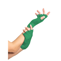 Verkleed handschoenen vingerloos   groen   one size   voor volwassenen
