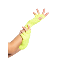 Verkleed handschoenen vingerloos   licht geel   one size   voor volwassenen
