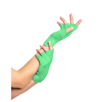 Verkleed handschoenen vingerloos   licht groen   one size   voor volwassenen