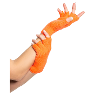 Verkleed handschoenen vingerloos   oranje   one size   voor volwassenen