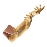 Verkleed handschoenen voor dames   goud   lang model   polyester   40 cm