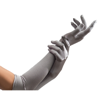 Verkleed handschoenen voor dames   zilver   lang model   polyester   40 cm