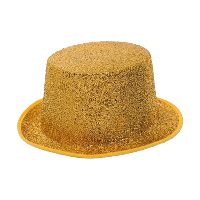 Verkleed hoed   glitter goud   volwassenen   carnaval   kleuren thema   feestkleding accessoires