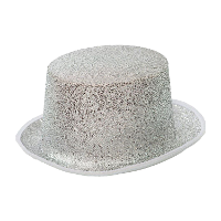 Verkleed hoed   glitter zilver   volwassenen   carnaval   kleuren thema   feestkleding accessoires