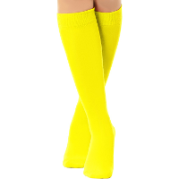 Verkleed kniesokken/kousen   neon geel  one size   voor dames