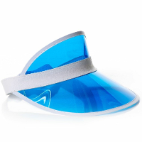 Verkleed zonneklep   transparant blauw   Jaren 80   80s verkleedaccessoires