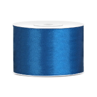 Partydeco Cadeaulint   blauw   5 cm x 25 meter   satijn   sierlint   inpakken   decoratie