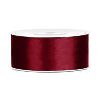 Partydeco Cadeaulint   bordeaux   2,5 cm x 25 meter   satijn   sierlint   inpakken   decoratie