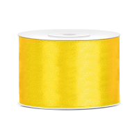 Partydeco Cadeaulint   geel   5 cm x 25 meter   satijn   sierlint   inpakken   decoratie