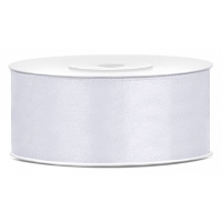 Partydeco Cadeaulint   ivoor   2,5 cm x 25 meter   satijn   sierlint   inpakken   decoratie