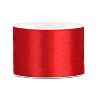 Partydeco Cadeaulint   rood   5 cm x 25 meter   satijn   sierlint   inpakken   decoratie