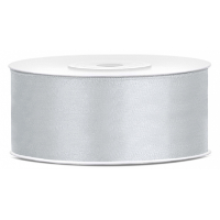 Partydeco Cadeaulint   zilver   2,5 cm x 25 meter   satijn   sierlint   inpakken   decoratie