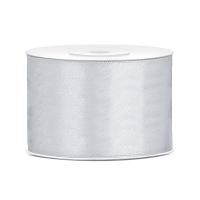 Partydeco Cadeaulint   zilver   5 cm x 25 meter   satijn   sierlint   inpakken   decoratie