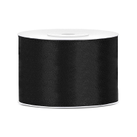 Partydeco Cadeaulint   zwart   5 cm x 25 meter   satijn   sierlint   inpakken   decoratie