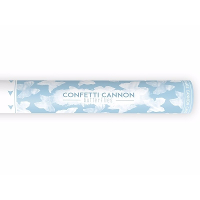 Confetti shooter/kanon   papier   witte vlinders   40 cm   feestartikelen bruiloft/huwelijk