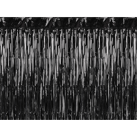 Folie deurgordijn/feestgordijn   zwart   90 x 250 cm