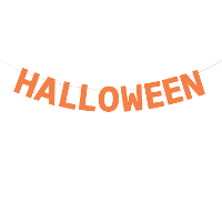 Halloween feestslinger/spandoek   2,5 meter   oranje   van papier