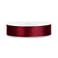 Luxe sierlint of cadeaulint   bordeaux rood   12 mm x 25 meter   satijn