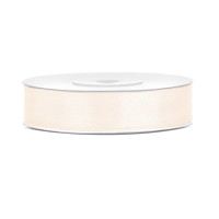 Luxe sierlint of cadeaulint   creme wit   12 mm x 25 meter   satijn