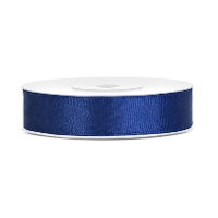 Luxe sierlint of cadeaulint   donkerblauw   12 mm x 25 meter   satijn