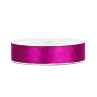 Luxe sierlint of cadeaulint   donkerroze   12 mm x 25 meter   satijn