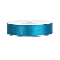 Luxe sierlint of cadeaulint   turquoise blauw   12 mm x 25 meter   satijn