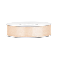 Luxe sierlint of cadeaulint   warm wit   12 mm x 25 meter   satijn