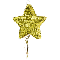 Pinata van papier   Gouden ster thema   44 x 42 cm   Feestartikelen verjaardag