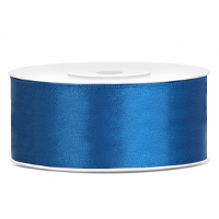 Partydeco Sierlint satijn   Blauw   2.5 Cm/25 mm x 25 meter   Cadeaulint satijnlint